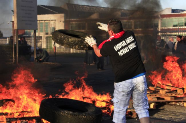 Le site Goodyear d'Amiens-Nord, bloqué par les salariés