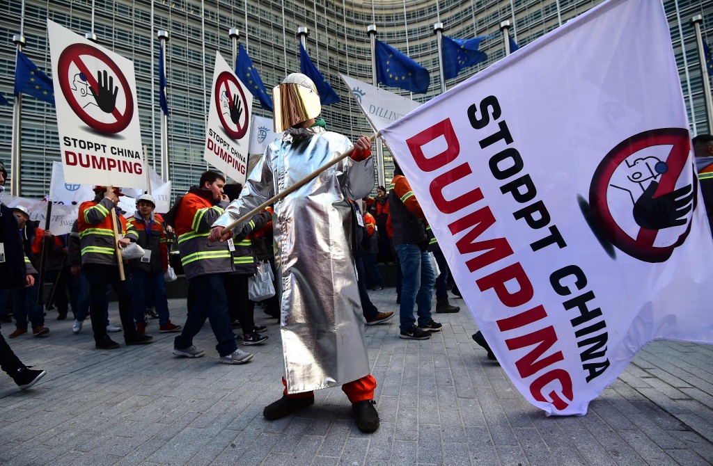 Manifestations à Bruxelles : les aciéristes en colère